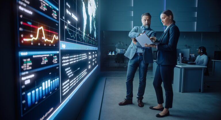 project,manager,and,computer,science,engineer,talk,while,using,big